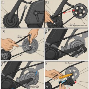 Different types of ebike belts available, showcasing variations in design and application.