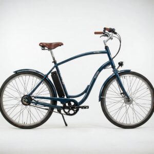 A versatile ebike frame with a cargo rack and fenders, ideal for commuting and hauling groceries.