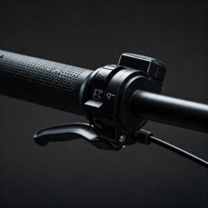Close-up of an ebike twist-grip throttle, showing how it rotates to control the electric motor's power. ebike throttle