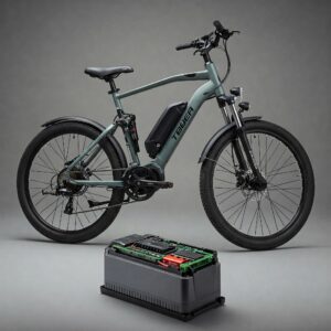 Long-lasting battery powering a 1500w ebike for extended range.