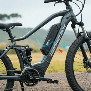Advanced suspension system on a 1500w ebike providing a smooth ride.
