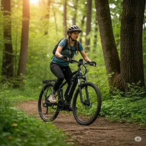 Enjoy an adventurous ride on a scenic trail with a Magicycle ebike, built for all-terrain performance and long-distance journeys.