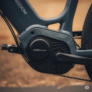 Powerful motor of the Wired Freedom ebike, highlighting its integration for smooth and effortless electric assistance.