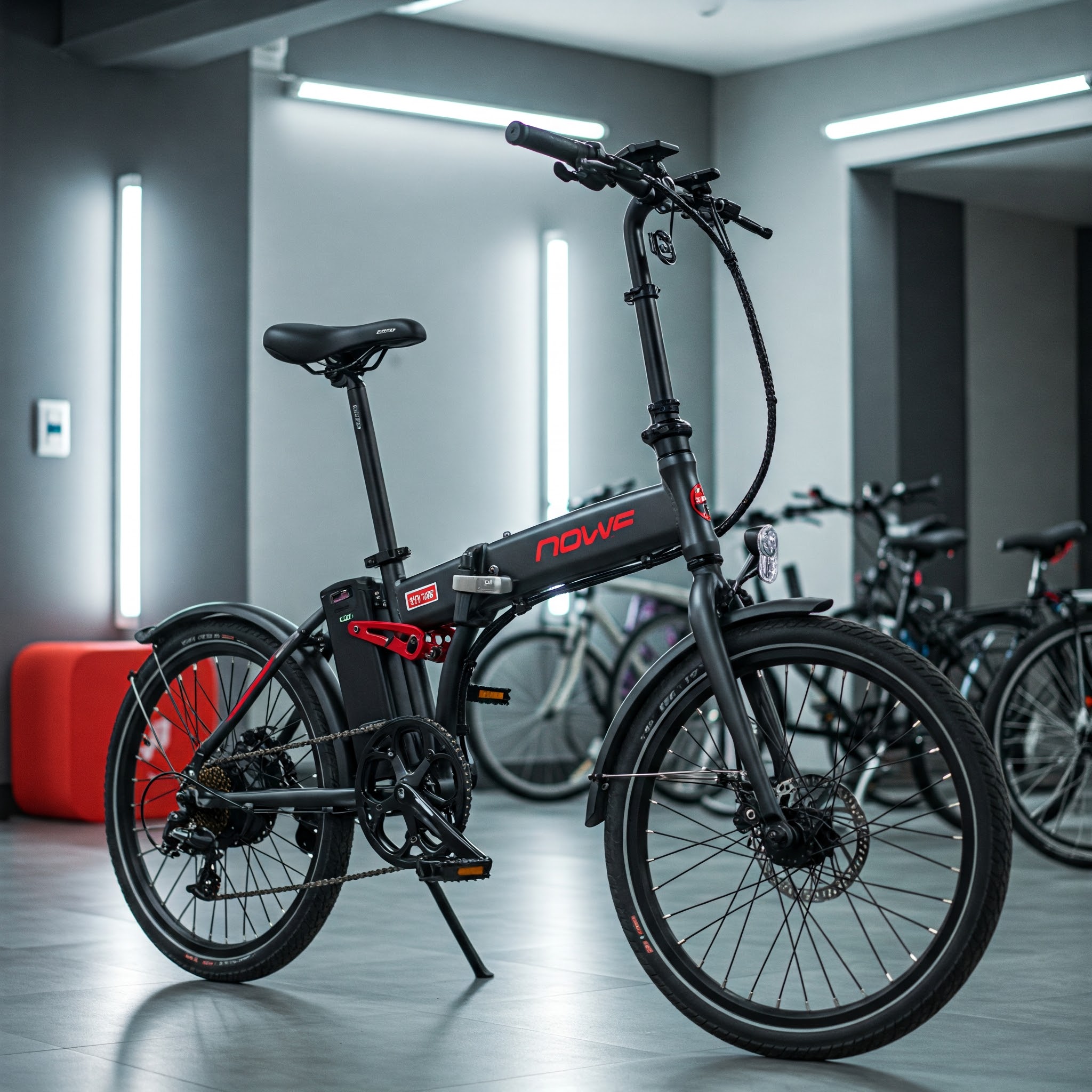 Foldable 20 inch e bike for easy commuting and storage.