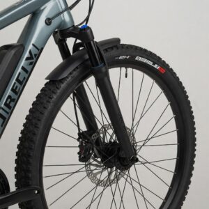 Highlighted key features of a 24 inch e bike, such as suspension and brake system.