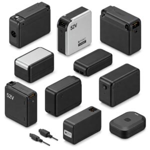 Various shapes and sizes of 52v ebike batteries for different electric bike models.