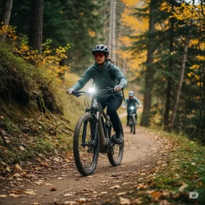 Wired Freedom ebike on a scenic trail, highlighting its versatility and robust construction for off-road exploration and outdoor adventures.