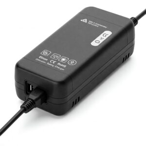 Electric bike ebike charger showcasing safety certifications for reliable charging.