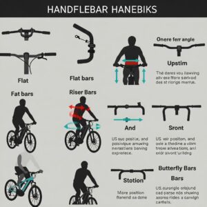 "Diagram illustrating how different ebike handlebars impact rider posture and comfort."