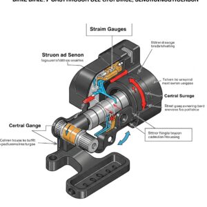 "Diagram illustrating the internal components of an torque sensor ebike, detailing its pedaling force measurement mechanism."