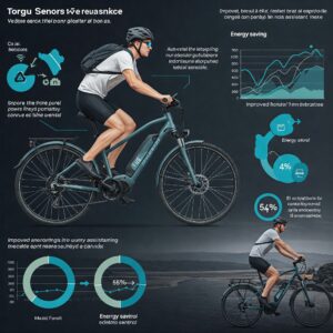 "Diagram illustrating the integration of a torque sensor ebike with the electric bike's control system to regulate motor power."