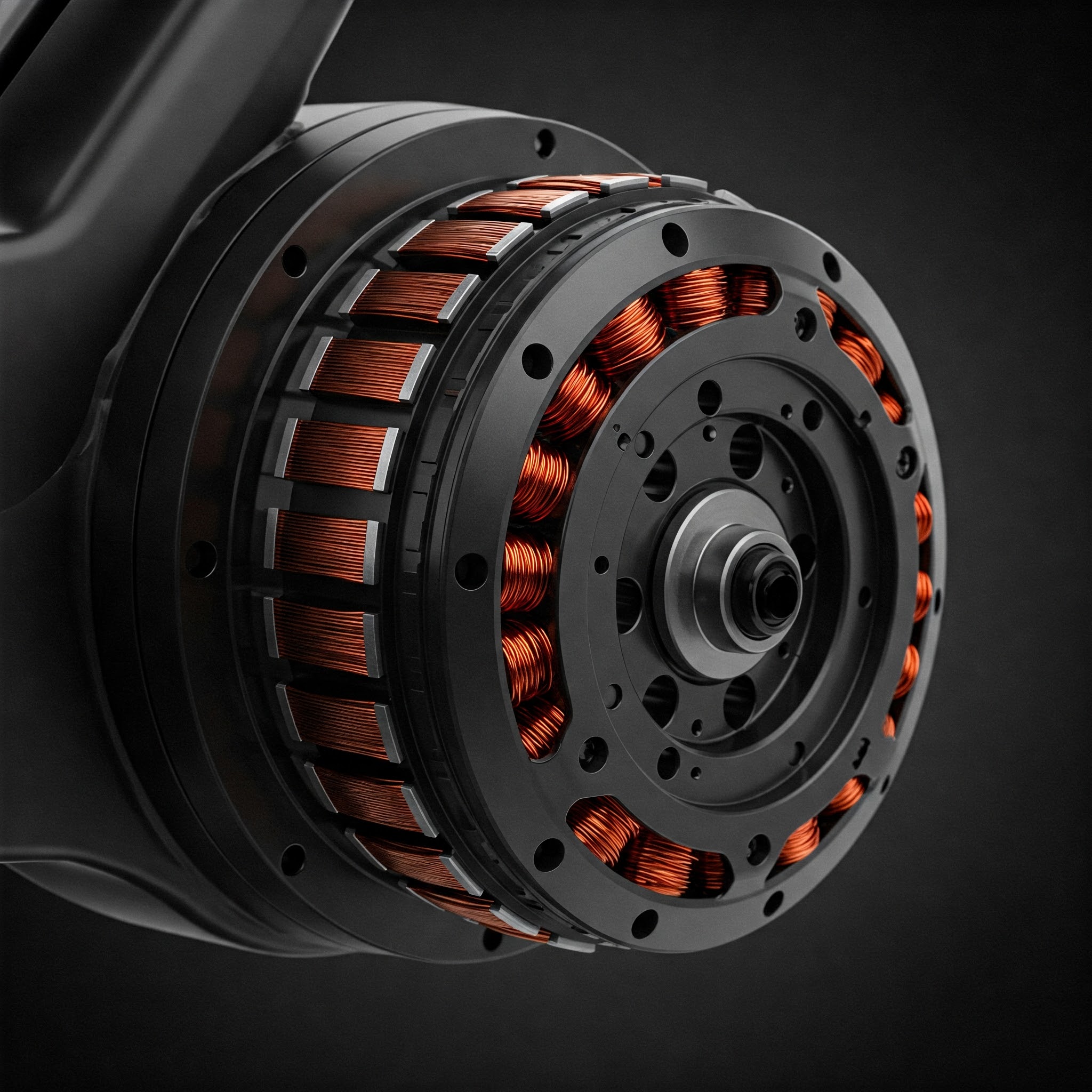 Detailed view of an electric bike motor, highlighting its key components.