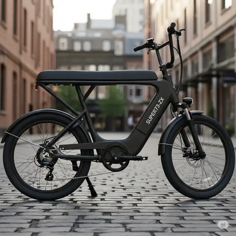 Super73-ZX electric bike, showcasing its modern design and comfortable seating for urban adventures.