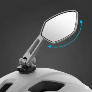 Lightweight, adjustable helmet-mounted mirror for ebike riders, offering a convenient and versatile rear view.