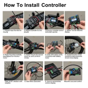 Step-by-step guide for installing a 25 amp controller for ebike on an ebike frame.