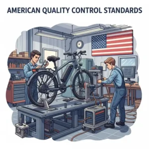 Technician performing quality control tests on an electric bike made in USA.