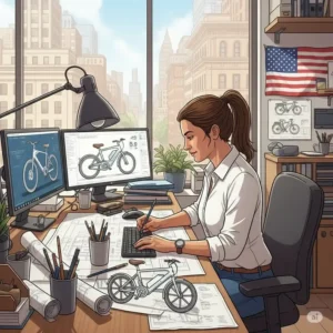 Illustrator creating innovative designs for an electric bike made in USA.