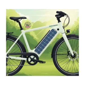 Eco-friendly production of an electric bike made in the USA with sustainable practices.