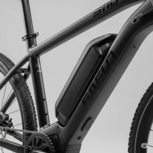 The sleek, integrated battery pack on a best full suspension ebike.