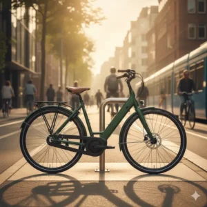  A practical commuter e-bike featuring a smooth and efficient mid-drive motor for daily urban travel.