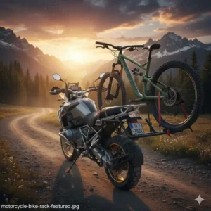 Full view of a heavy-duty bike rack for motorcycle designed for stable and secure transport.