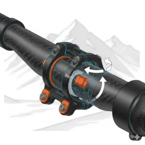 Illustration of an e-bike rider easily viewing navigation on their phone, secured in an e-bike phone holder.