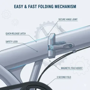A commuter effortlessly carrying the folded best folding electric bike for city commuting onto a subway car.