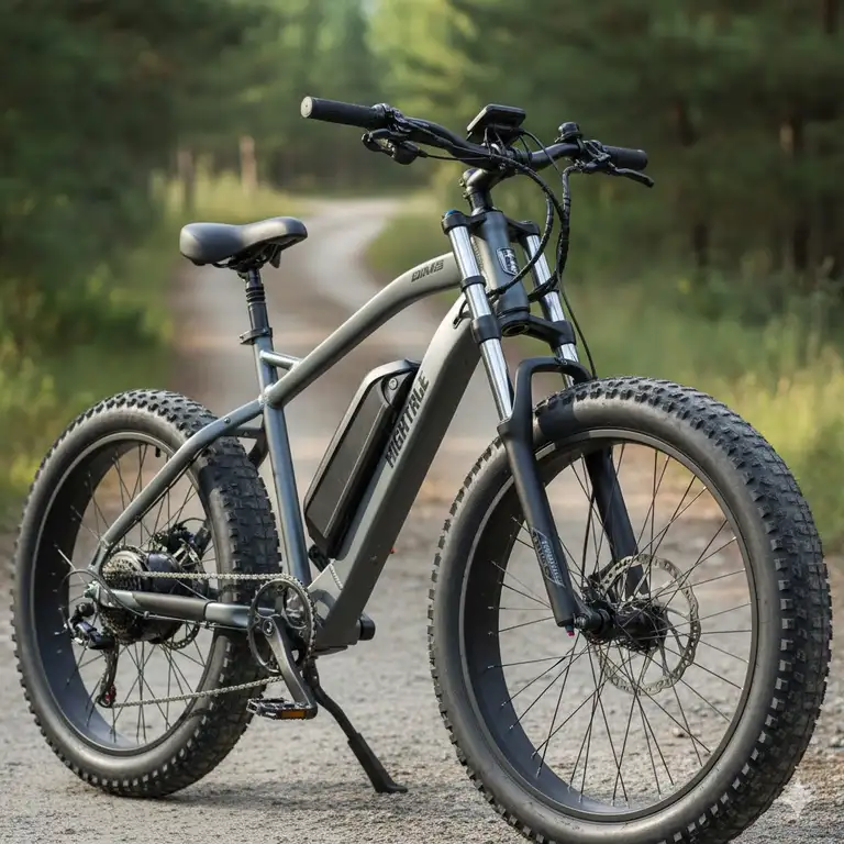 A professional shot of one of the top-rated electric bikes for heavy riders, showcasing its strong build and all-terrain tires.