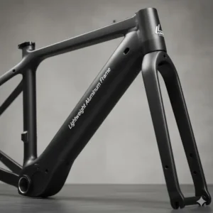 Close-up of a durable frame material, emphasizing the lightweight aspect of lightweight electric bikes for women.