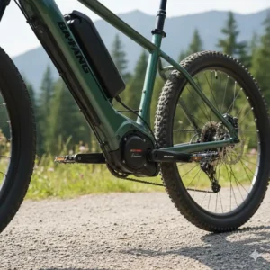 Powerful Bafang mid-drive motor mounted on a mountain bike, highlighted as one of the best e bike conversion kits 2025.