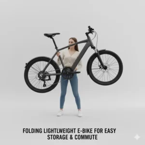 A folding model of lightweight electric bikes for women, designed for easy storage and transport.