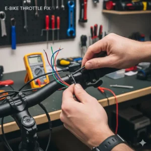 Checking the main motor cable connection to complete the e bike throttle not working fix