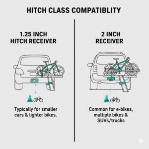 Checking hitch receiver compatibility for the hitch bike rack with ramp comparison