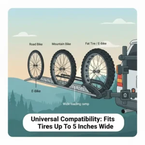 The best hitch bike rack with ramp tilting away from the vehicle to allow full access to the rear trunk.