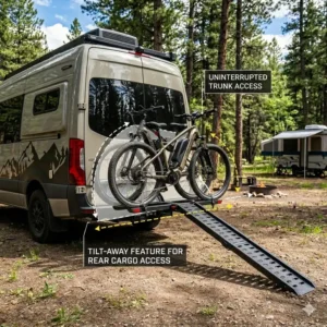 A clear visual guide demonstrating that this versatile hitch bike rack with ramp for camping is compatible with standard 2-inch receivers common on most SUVs, trucks, and RVs.