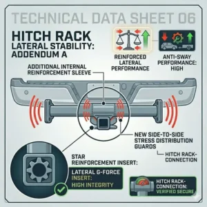 Analysis of the loading ramp angle and surface grip during a hitch bike rack with ramp stability test.